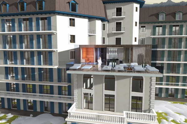 terrazza Grand hotel des Alpes Chamonix